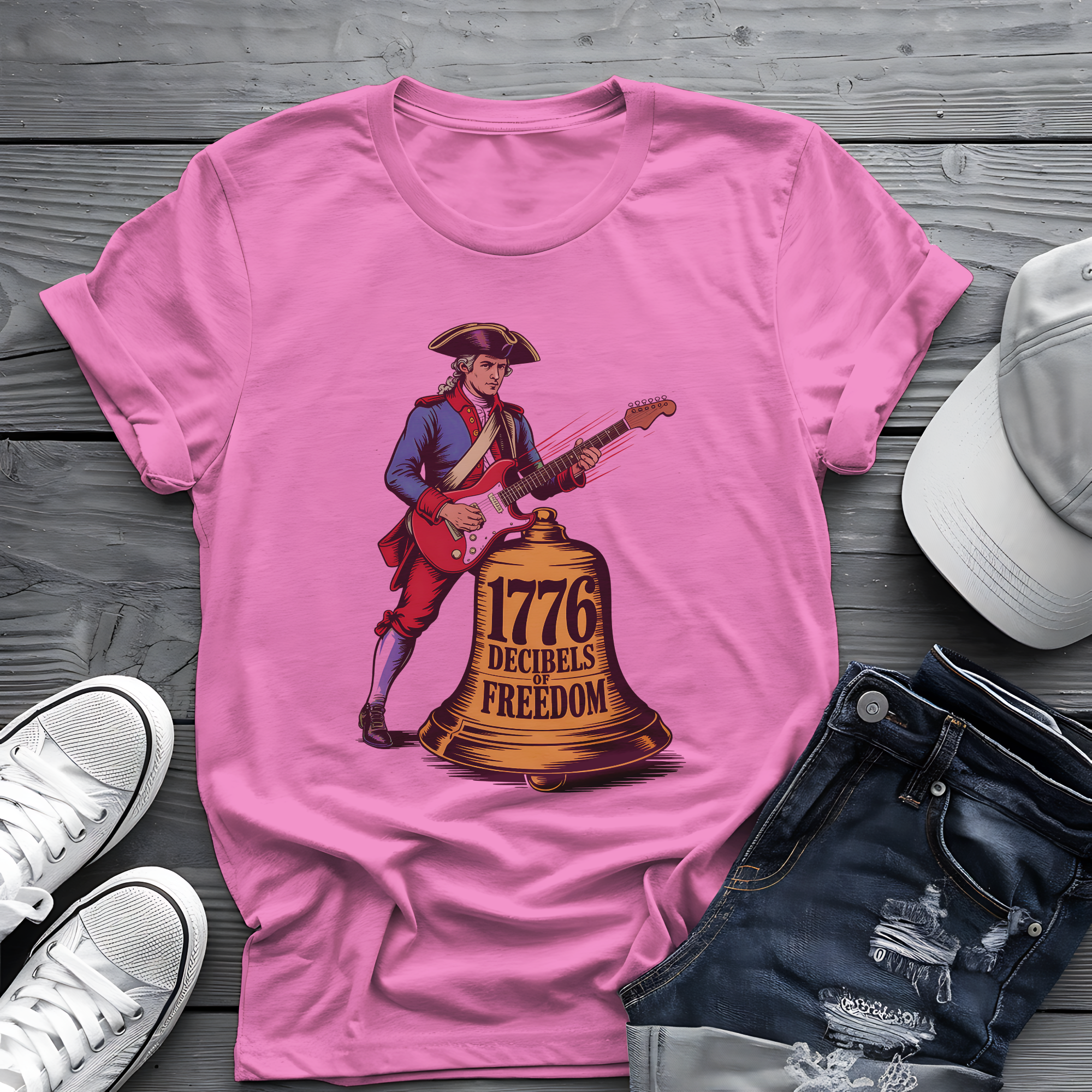1776 Decibels Tee 🎸 Patriotic 4th of July Music Shirt - Freedom Rock