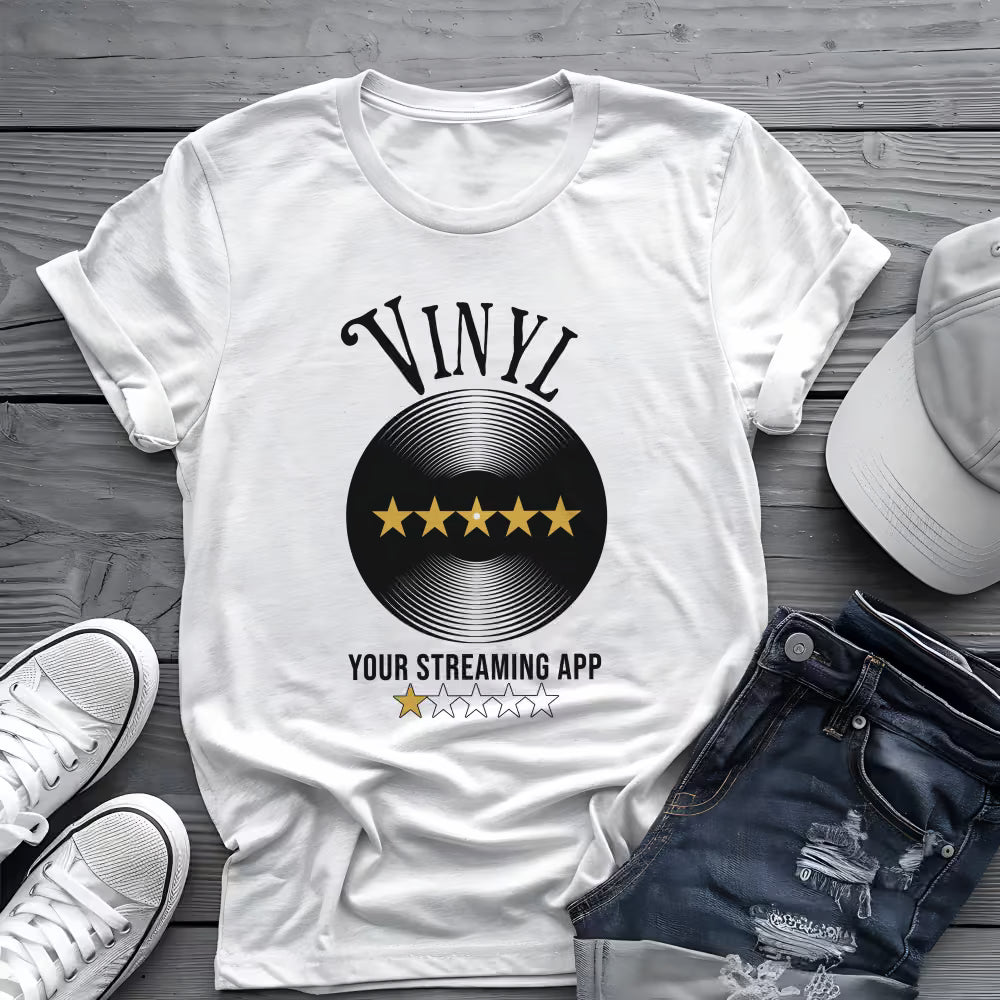Vinyl vs. Streaming Tee 💿 Funny Music Lover Shirt - Retro Vinyl Shirt