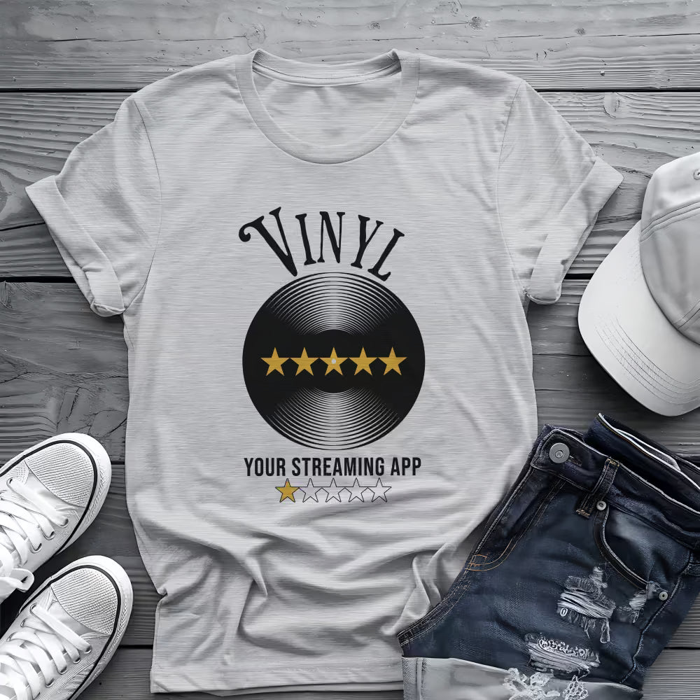 Vinyl vs. Streaming Tee 💿 Funny Music Lover Shirt - Retro Vinyl Shirt