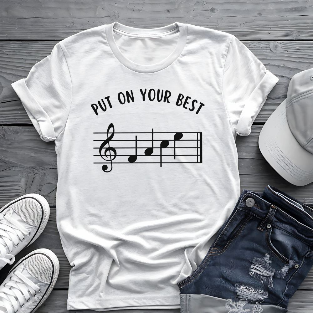 Put On Your Best FACE Tee 🎶 Musical Notes Shirt