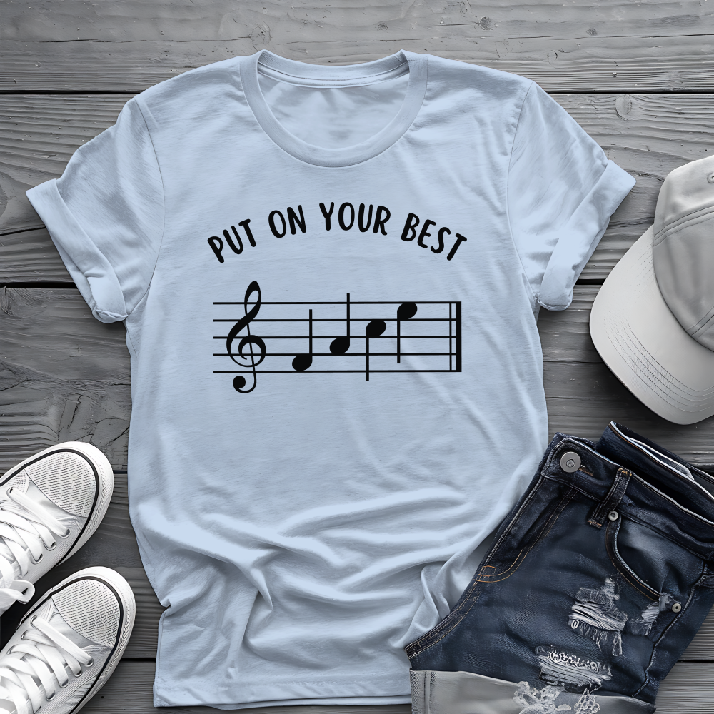 Put On Your Best FACE Tee 🎶 Musical Notes Shirt