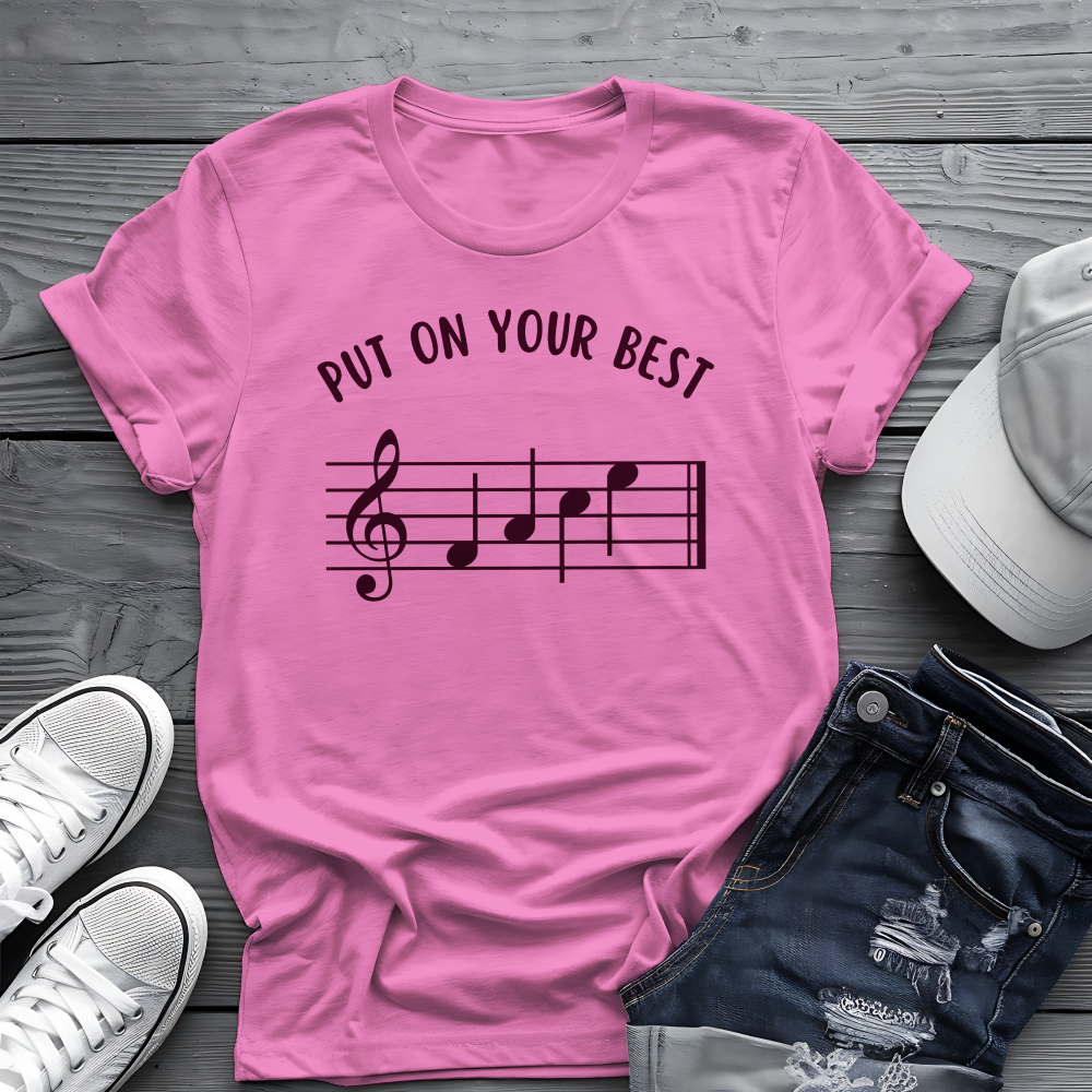 Put On Your Best FACE Tee 🎶 Musical Notes Shirt