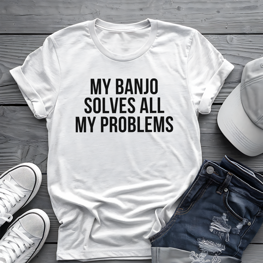 Banjo Problem Solver Tee 🎸 Funny Banjo Player Shirt - Country Music Shirt