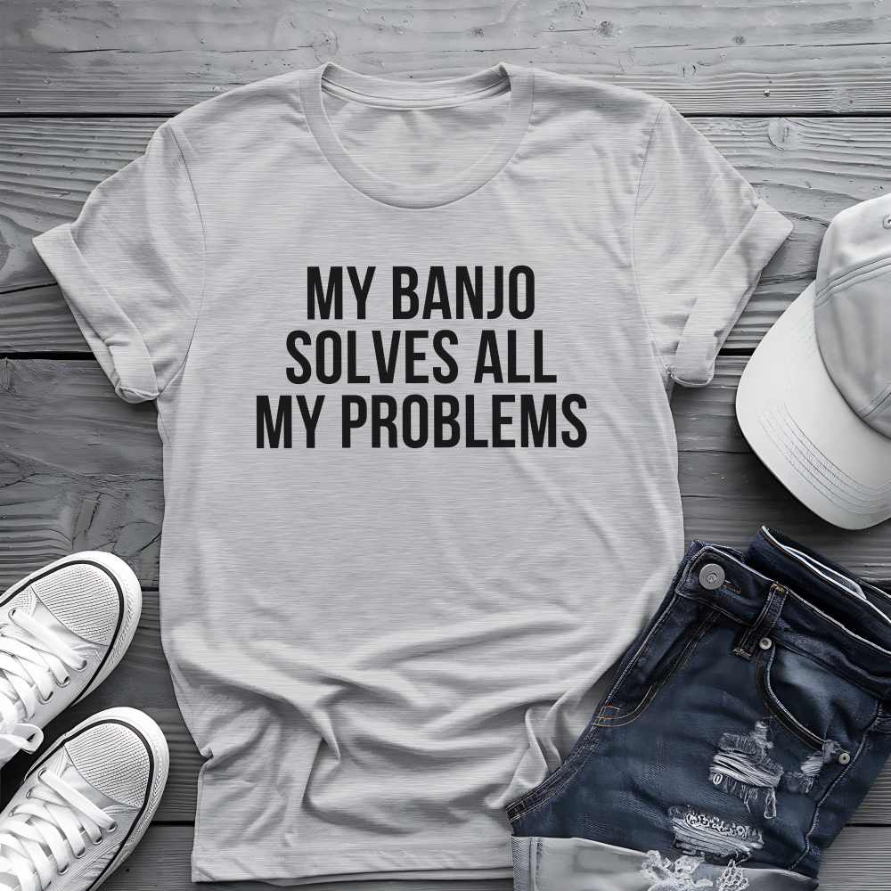 Banjo Problem Solver Tee 🎸 Funny Banjo Player Shirt - Country Music Shirt