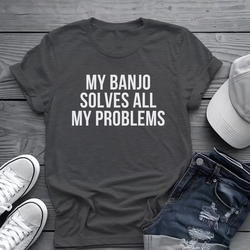 Banjo Problem Solver Tee 🎸 Funny Banjo Player Shirt - Country Music Shirt