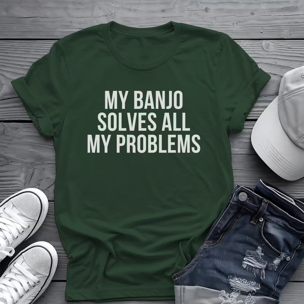 Banjo Problem Solver Tee 🎸 Funny Banjo Player Shirt - Country Music Shirt