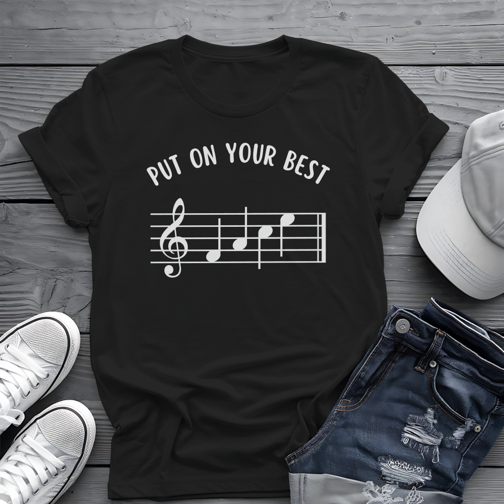 Put On Your Best FACE Tee 🎶 Musical Notes Shirt