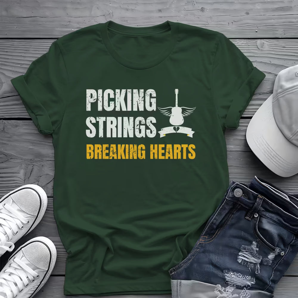 Picking Strings Tee 🎸 Wings Funny Music Shirt