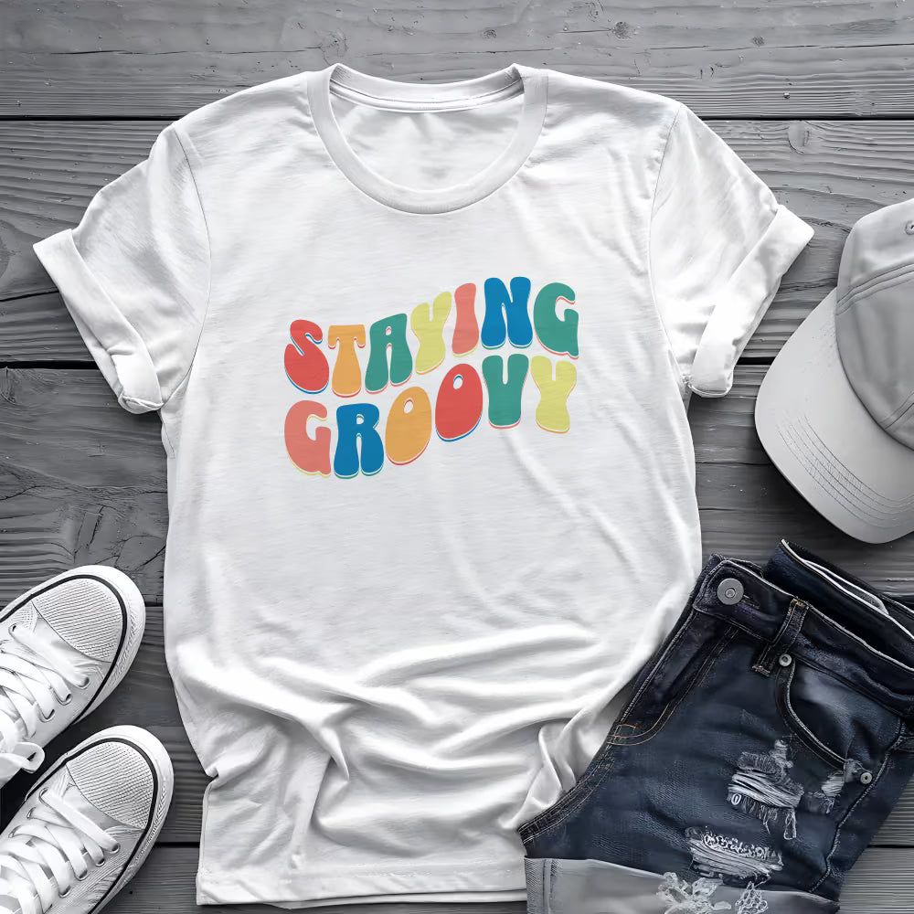 Staying Groovy Tee ✌️ Retro 70s Shirt - Disco Music Shirt