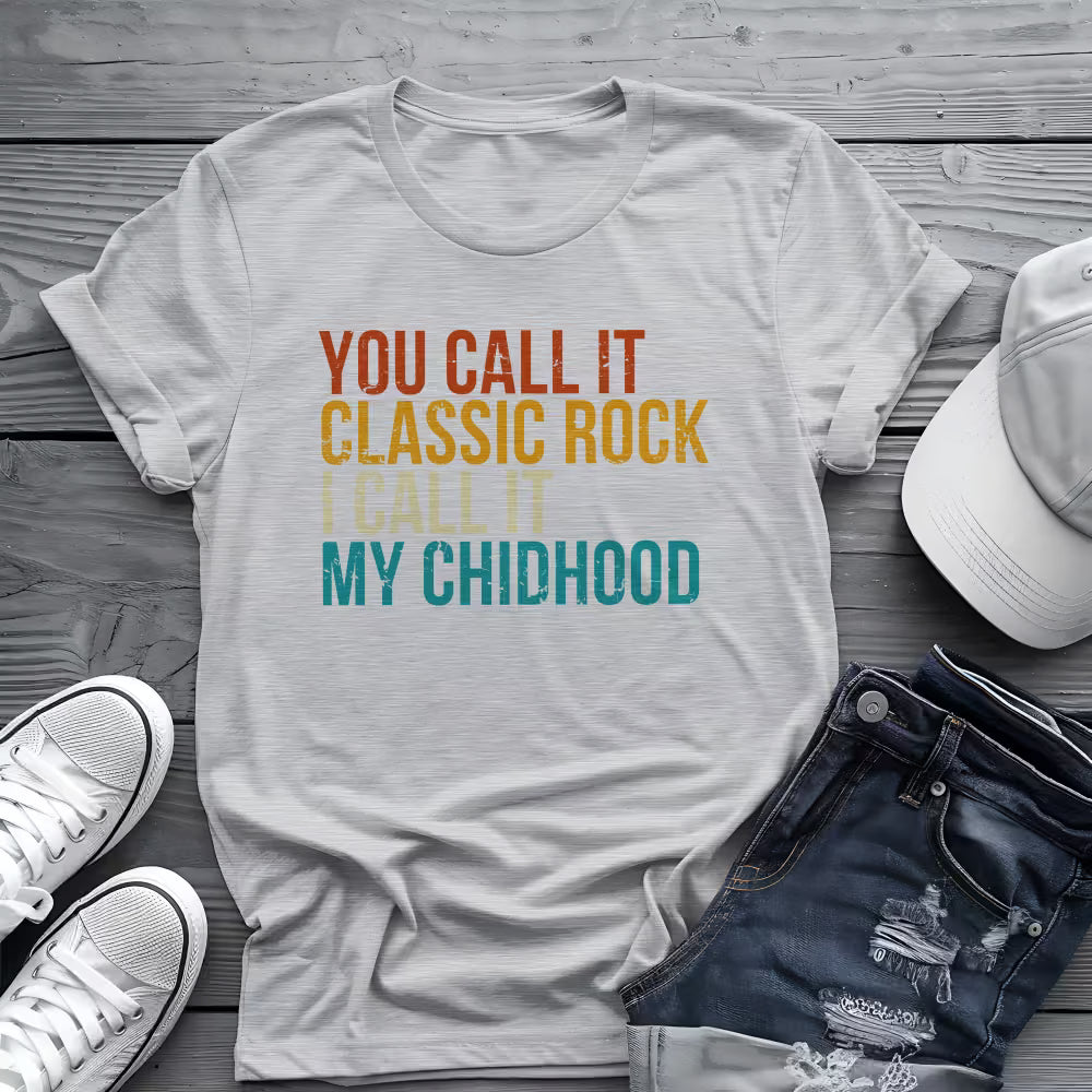 Classic Rock Childhood Tee 🎶 Funny Retro Music Shirt
