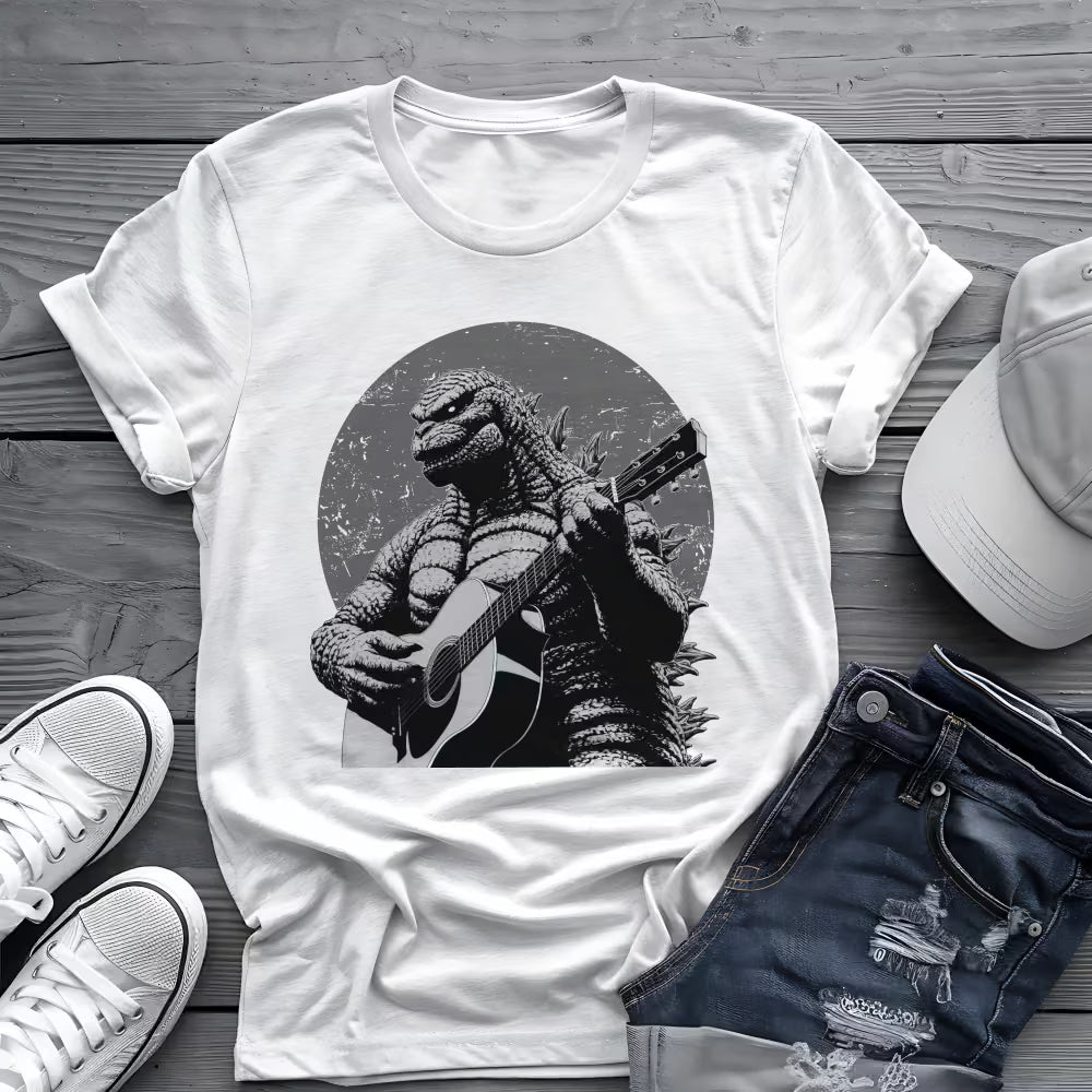 Godzilla Guitar Tee 🎸 Funny Music Shirt - Guitar Pop Culture Shirt