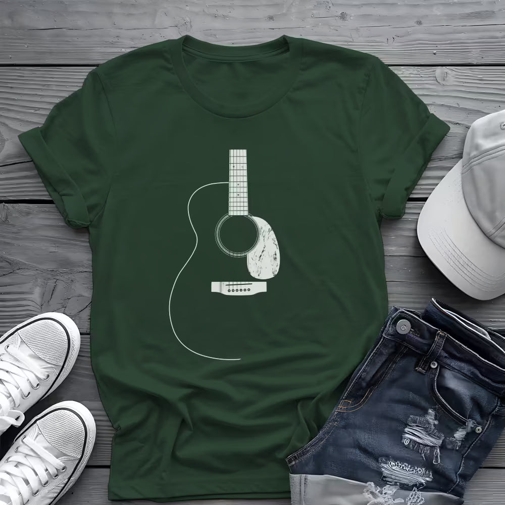 Minimalist Acoustic Guitar Tee 🎸 Clean Music Shirt - Guitar Lover Shirt