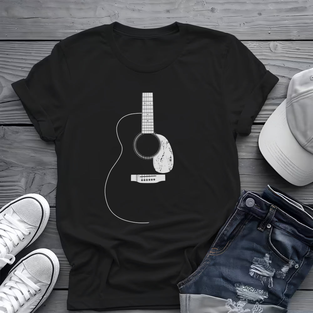 Minimalist Acoustic Guitar Tee 🎸 Clean Music Shirt - Guitar Lover Shirt