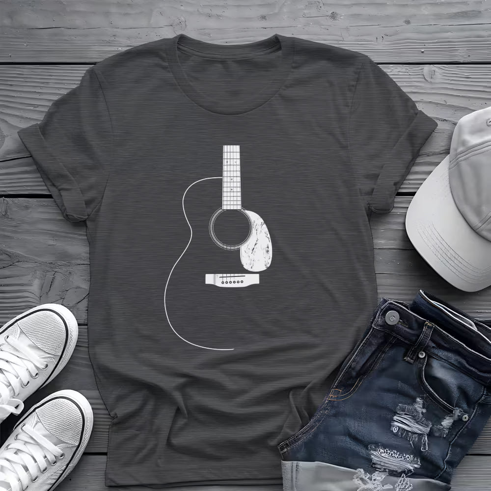Minimalist Acoustic Guitar Tee 🎸 Clean Music Shirt - Guitar Lover Shirt
