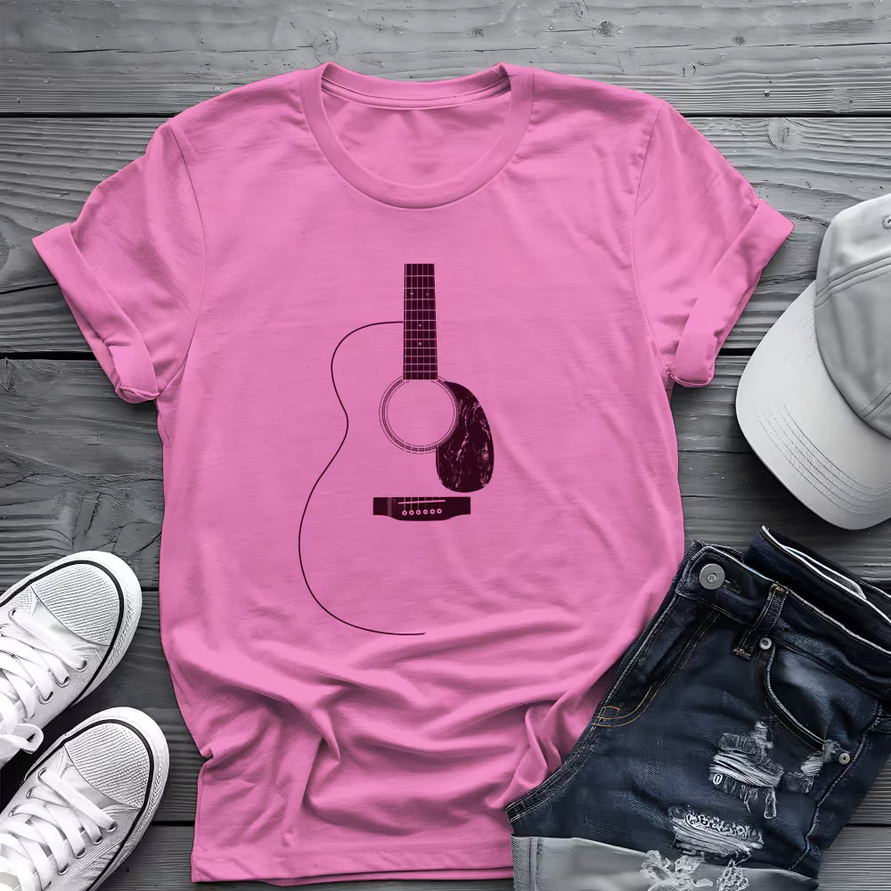 Minimalist Acoustic Guitar Tee 🎸 Clean Music Shirt - Guitar Lover Shirt