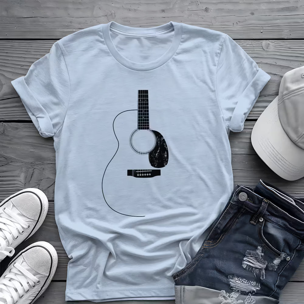 Minimalist Acoustic Guitar Tee 🎸 Clean Music Shirt - Guitar Lover Shirt