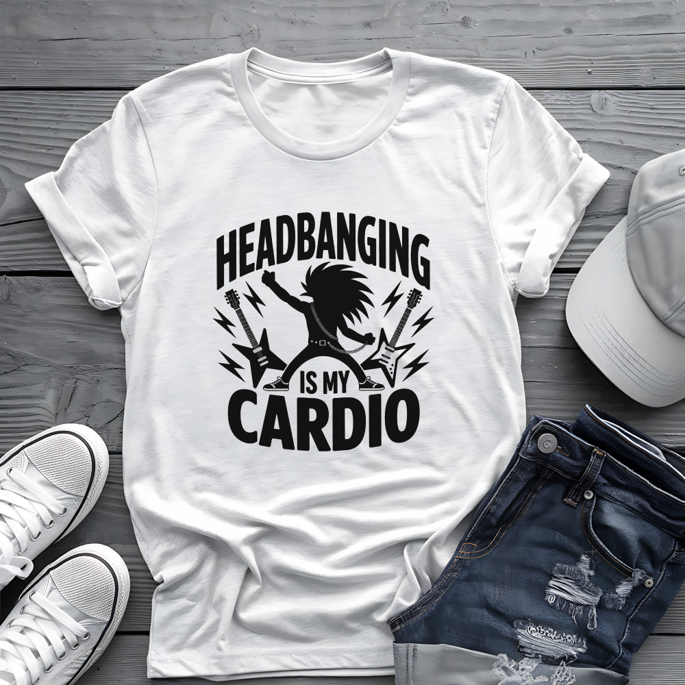 Headbanging Is My Cardio Tee 🤘 Metal Fitness Shirt - Rock Humor