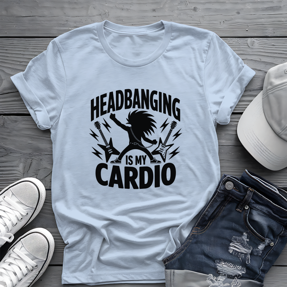 Headbanging Is My Cardio Tee 🤘 Metal Fitness Shirt - Rock Humor