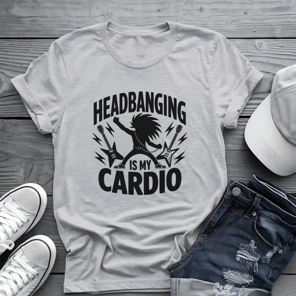 Headbanging Is My Cardio Tee 🤘 Metal Fitness Shirt - Rock Humor