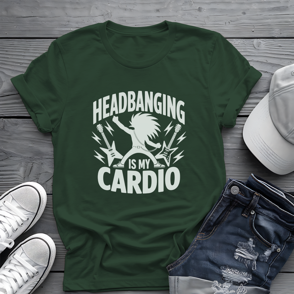 Headbanging Is My Cardio Tee 🤘 Metal Fitness Shirt - Rock Humor