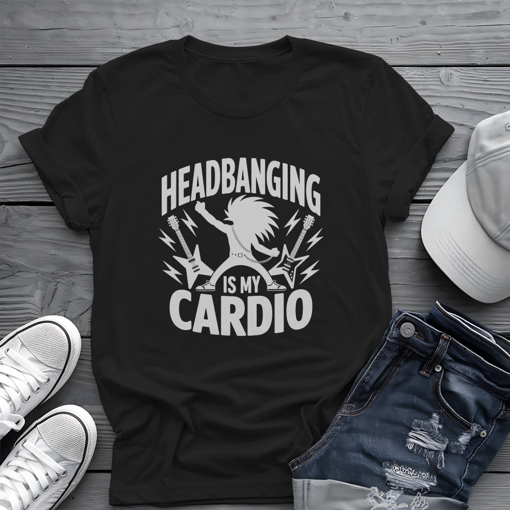 Headbanging Is My Cardio Tee 🤘 Metal Fitness Shirt - Rock Humor