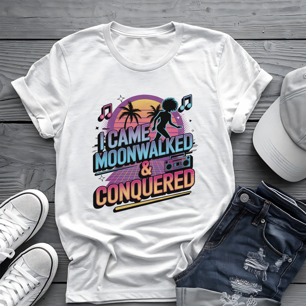 Moonwalk Conquered Tee 🕺 80s Retro Dance Shirt