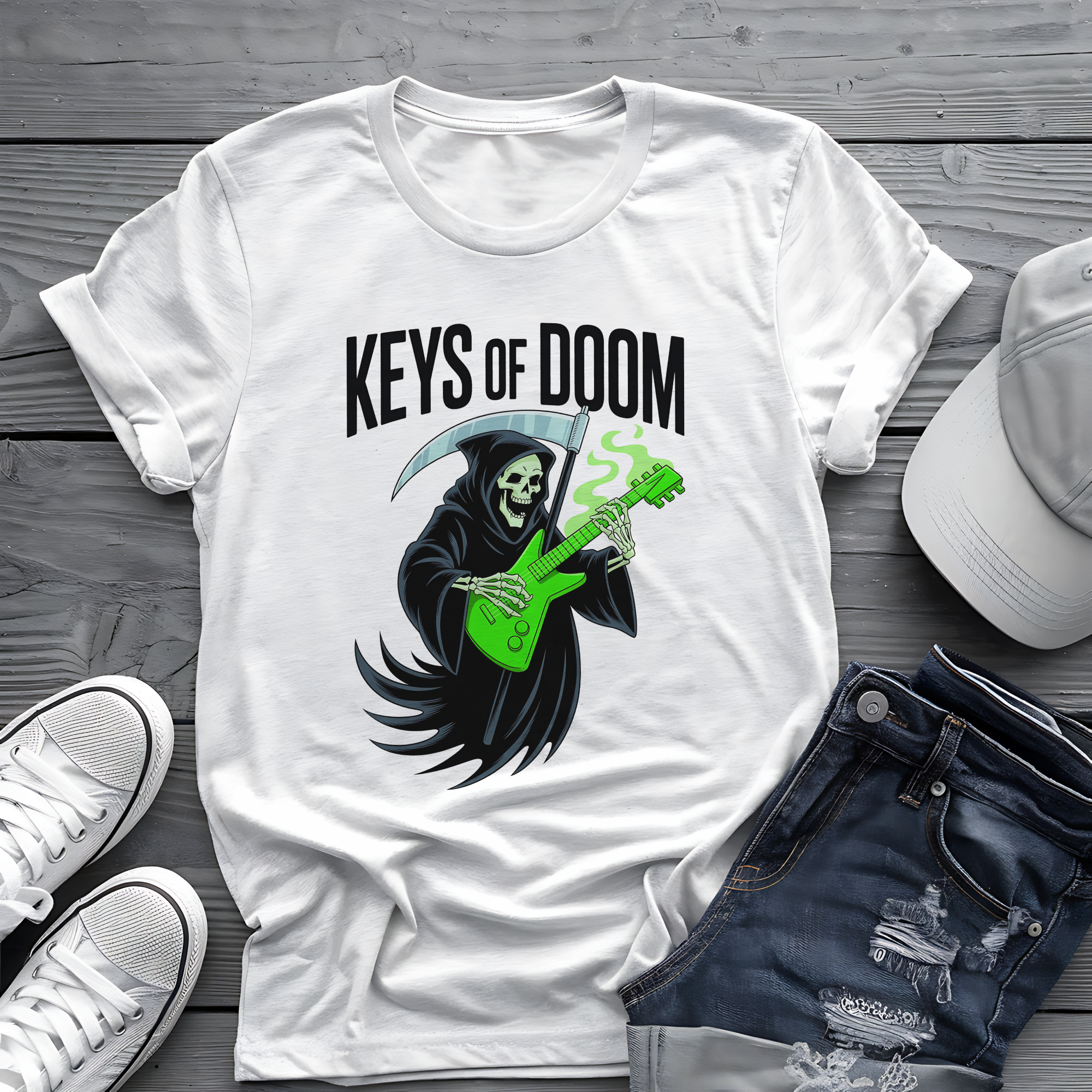 Keys Of Doom Tee 💀  Spooky Reaper Shirt