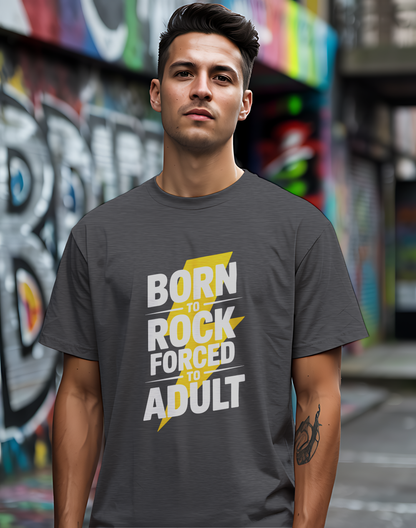 Born to Rock Tee 🤘 Funny Adulting Music Shirt - Rock Humor