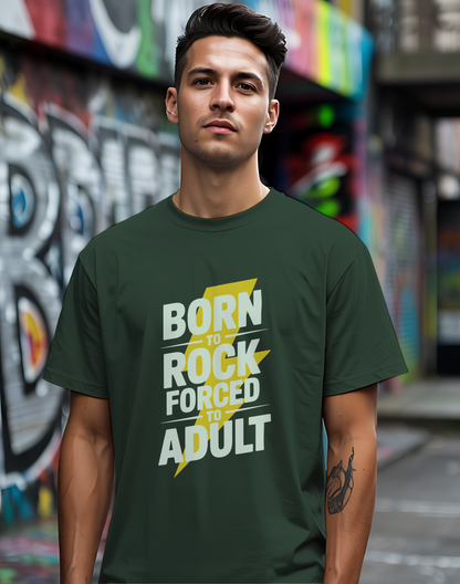 Born to Rock Tee 🤘 Funny Adulting Music Shirt - Rock Humor