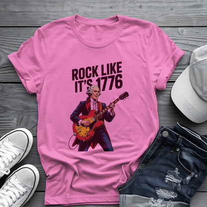 Rock Like 1776 Tee 🎸 Patriotic 4th of July Guitar Shirt - Founding Father Shirt