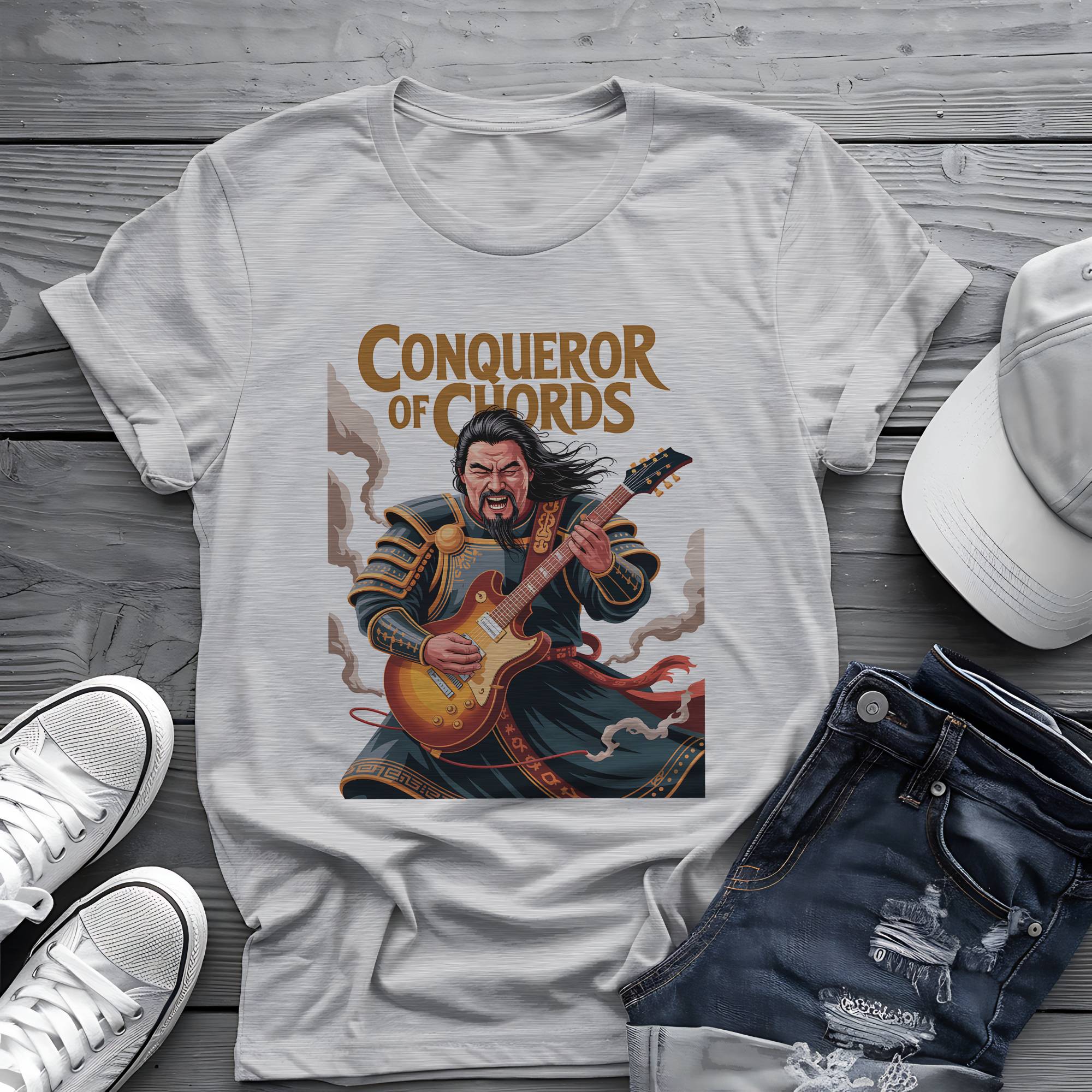 Conqueror of Chords: Genghis Khan Rock God Graphic Tee 🐎🎸