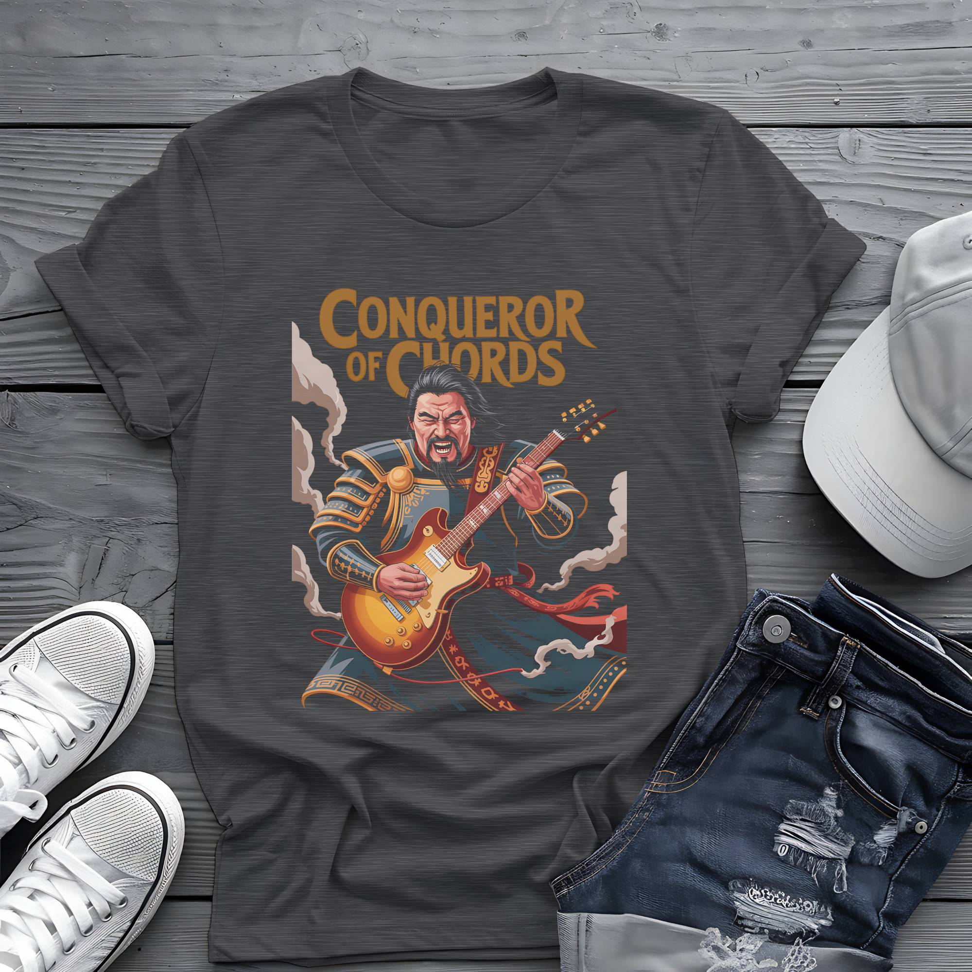 Conqueror of Chords: Genghis Khan Rock God Graphic Tee 🐎🎸