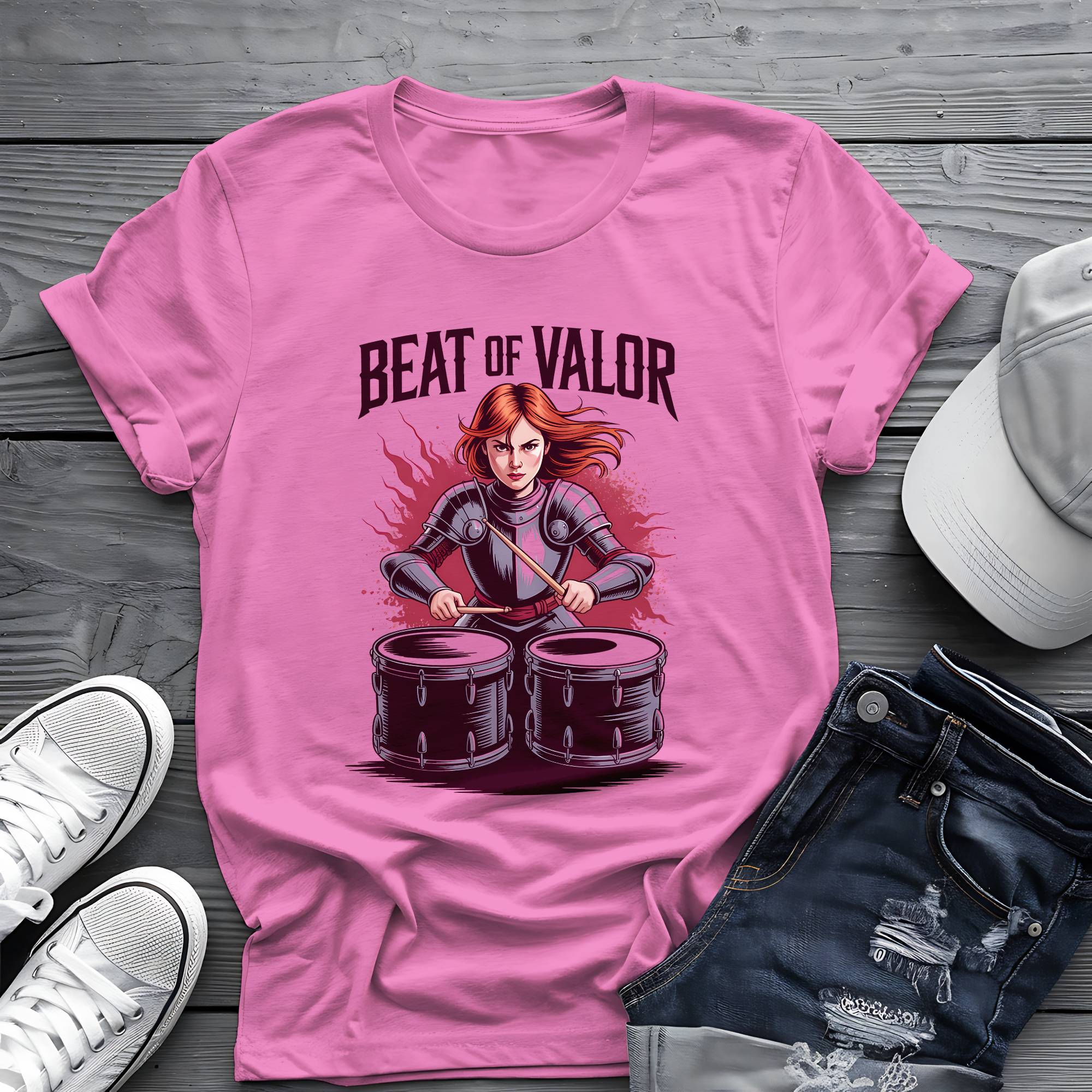 Beat of Valor: Joan of Arc Battle Drummer Graphic Tee 🥁⚔️