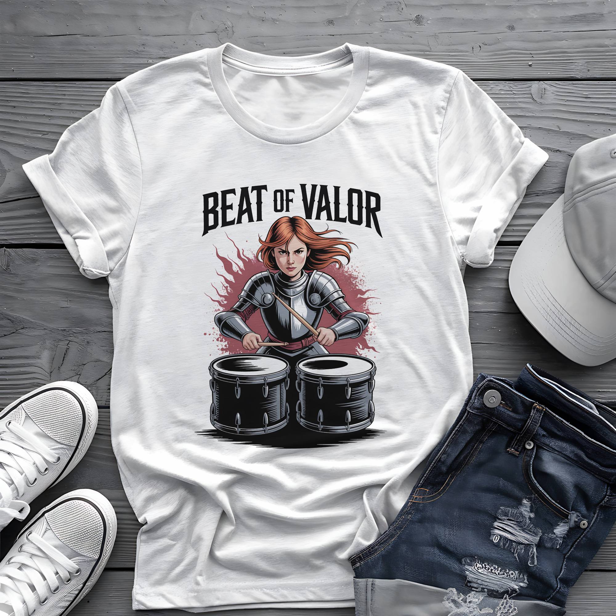 Beat of Valor: Joan of Arc Battle Drummer Graphic Tee 🥁⚔️