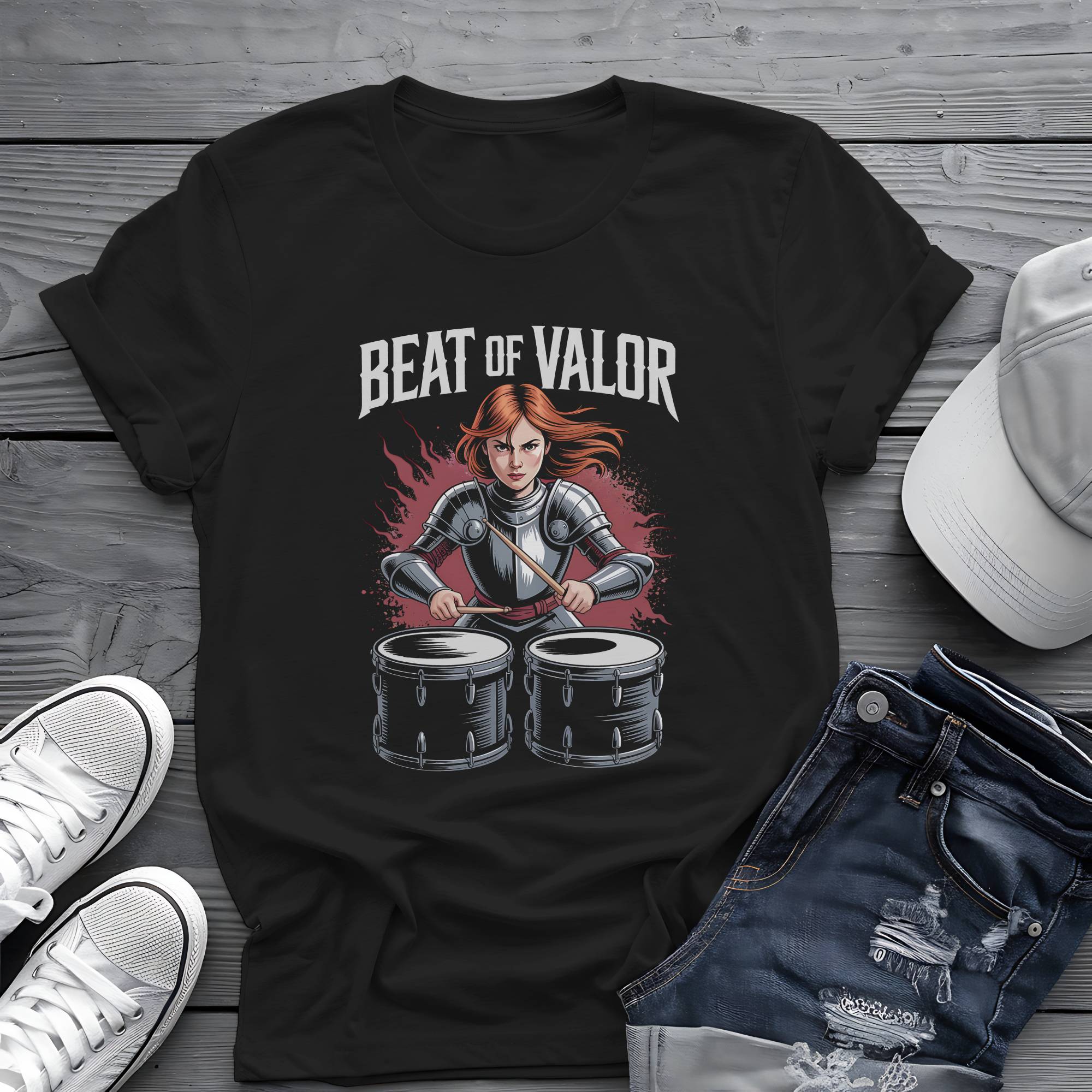 Beat of Valor: Joan of Arc Battle Drummer Graphic Tee 🥁⚔️