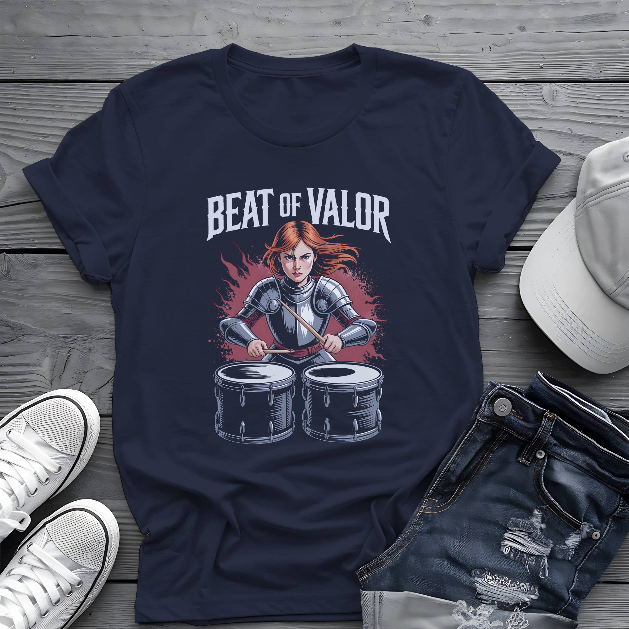 Beat of Valor: Joan of Arc Battle Drummer Graphic Tee 🥁⚔️