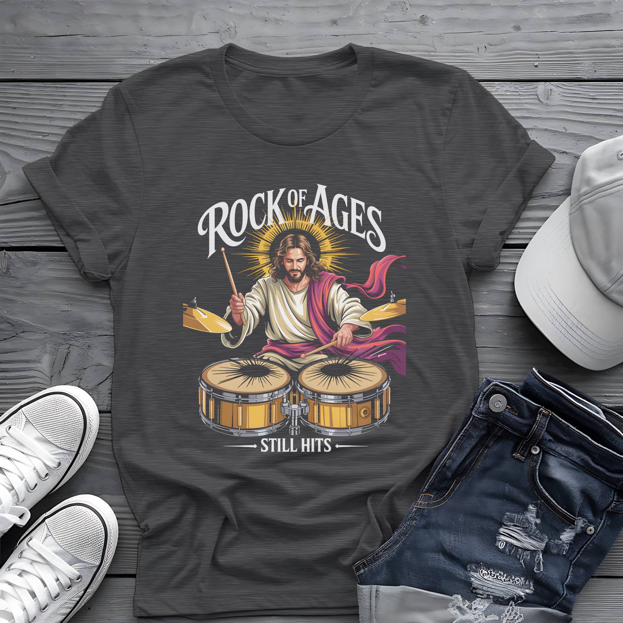 Rock of Ages: Gospel Groove Divine Drummer Graphic Tee 🥁✨