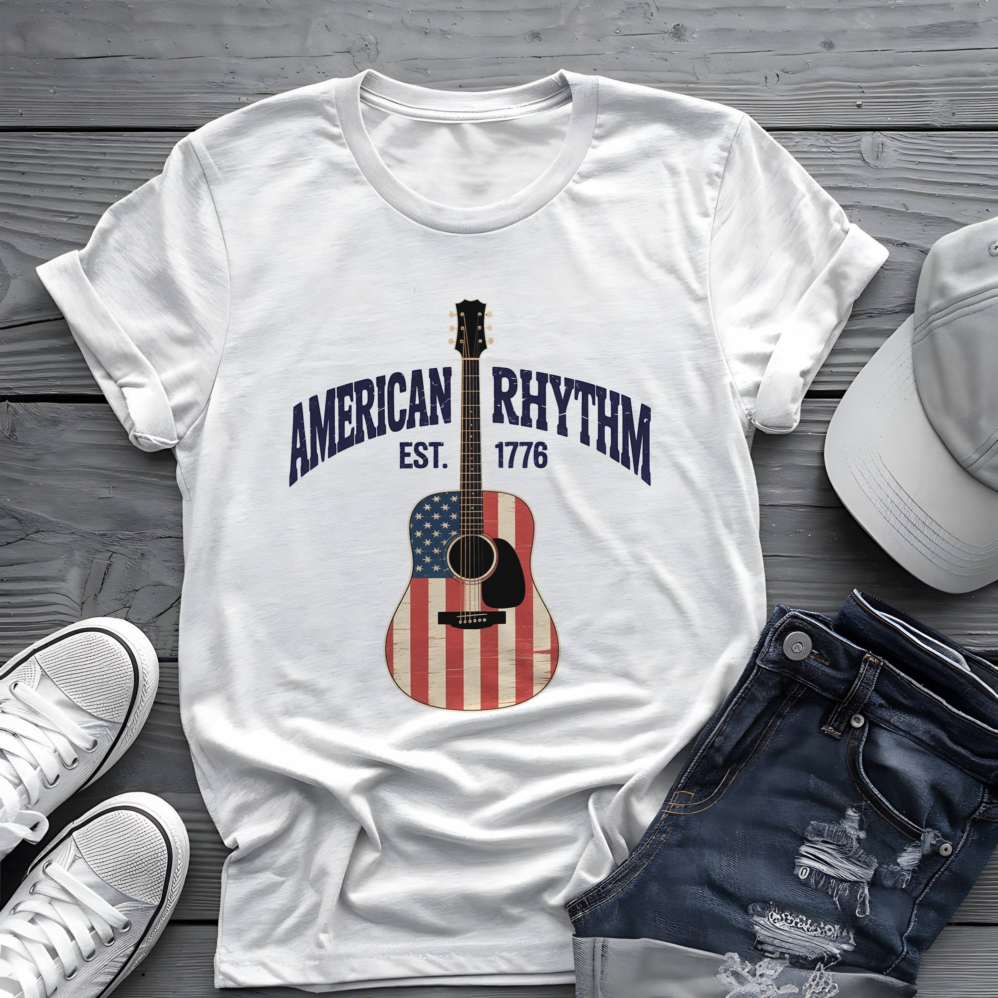 American Rhythm: Heritage Acoustic Patriotic Graphic Tee 🎸🇺🇸