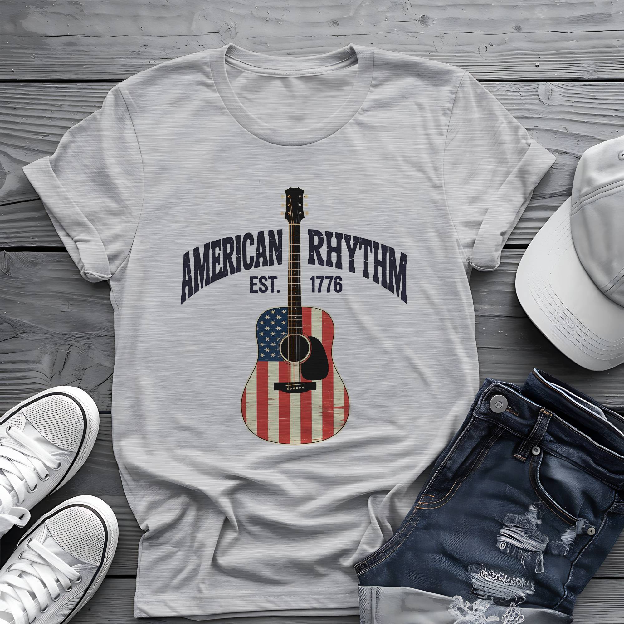 American Rhythm: Heritage Acoustic Patriotic Graphic Tee 🎸🇺🇸