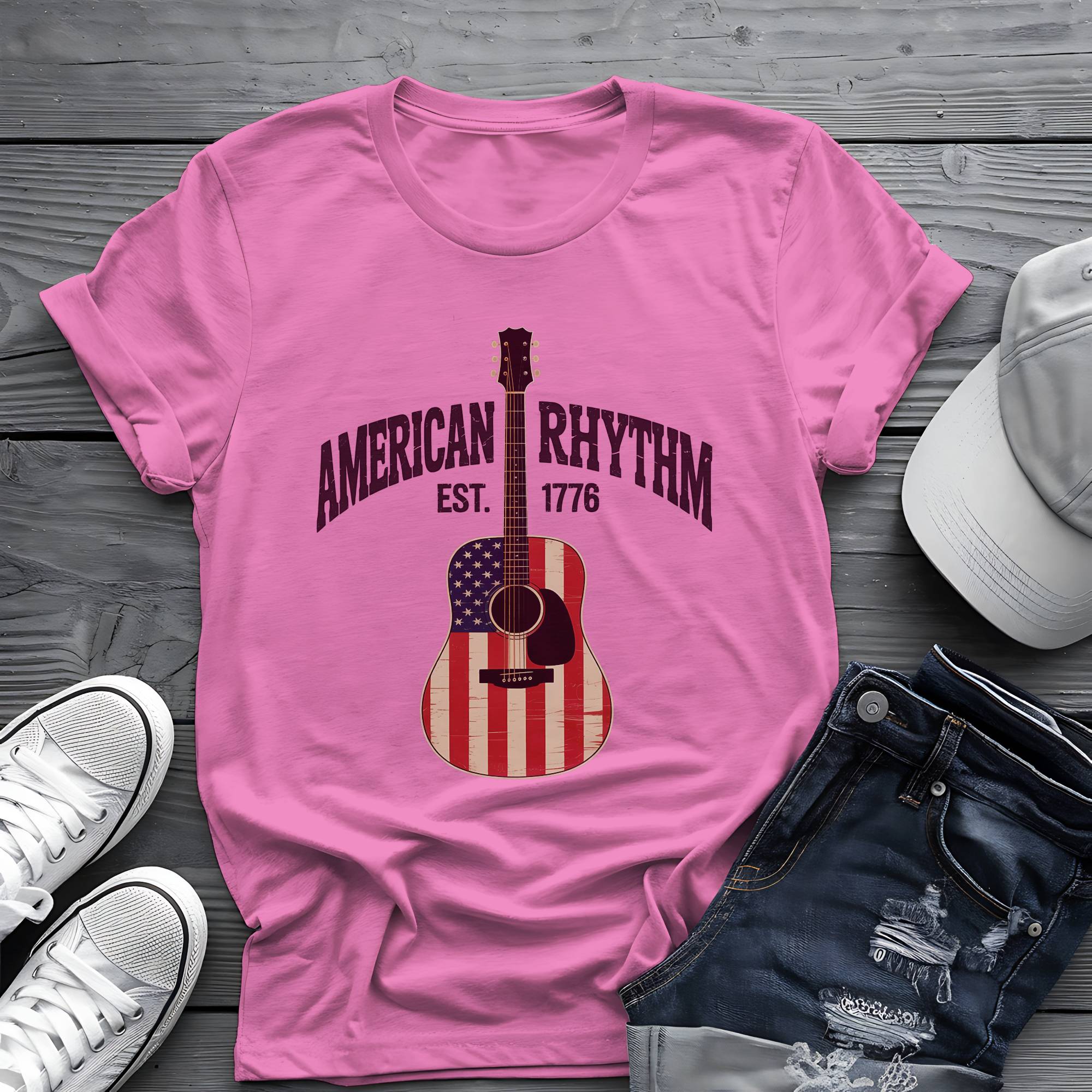 American Rhythm: Heritage Acoustic Patriotic Graphic Tee 🎸🇺🇸