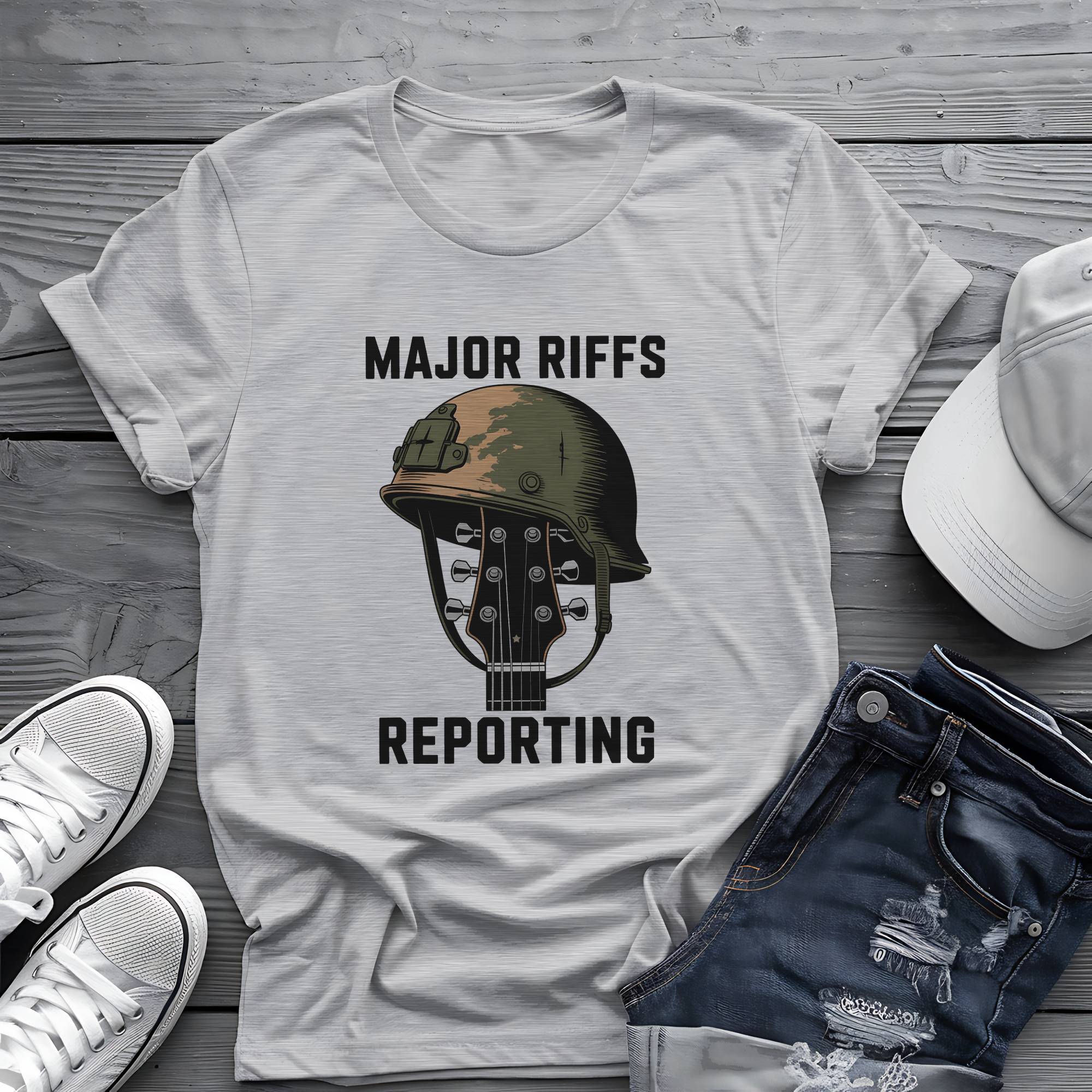 Major Riffs Reporting: Battle-Hardened Guitarist Graphic Tee 🎸🪖