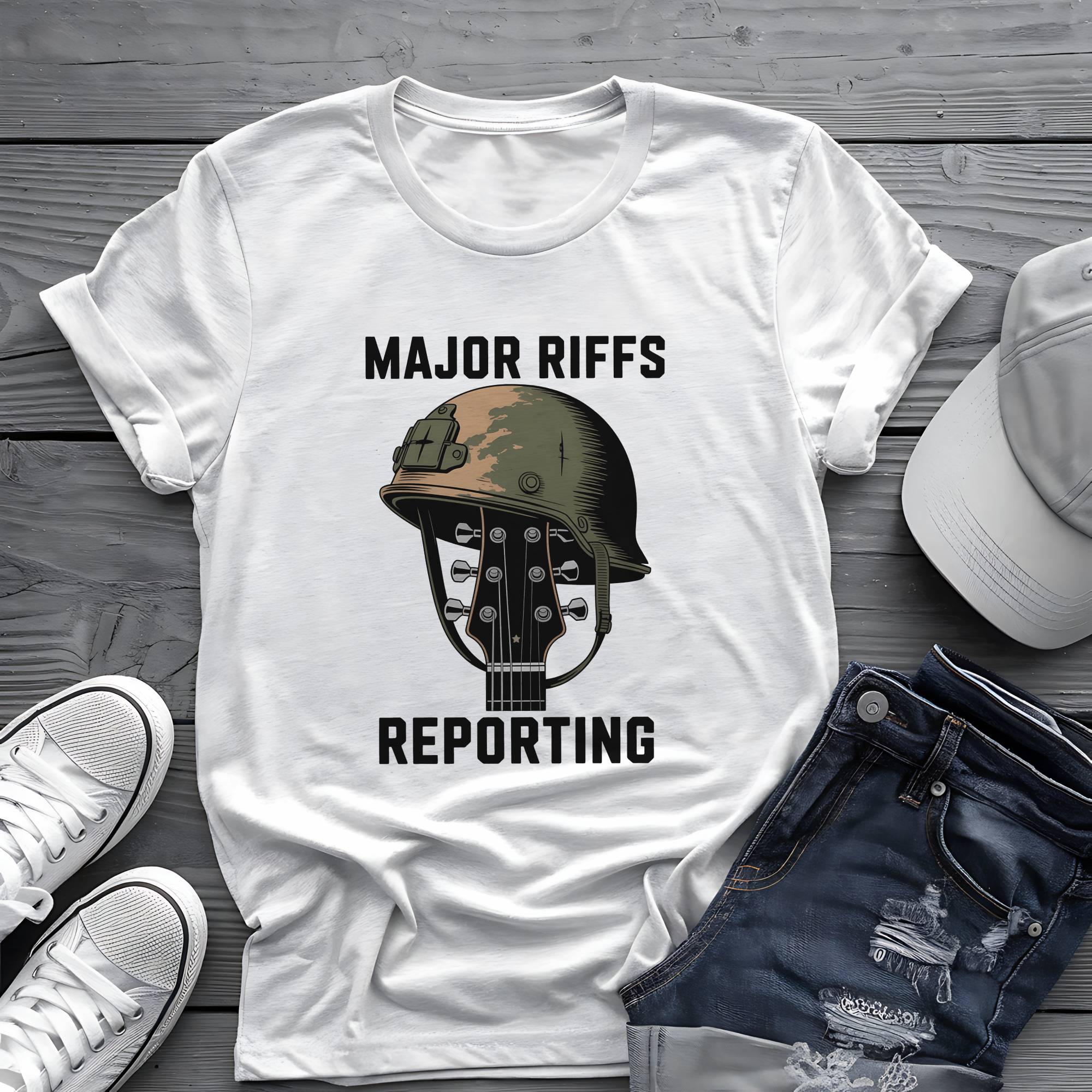 Major Riffs Reporting: Battle-Hardened Guitarist Graphic Tee 🎸🪖