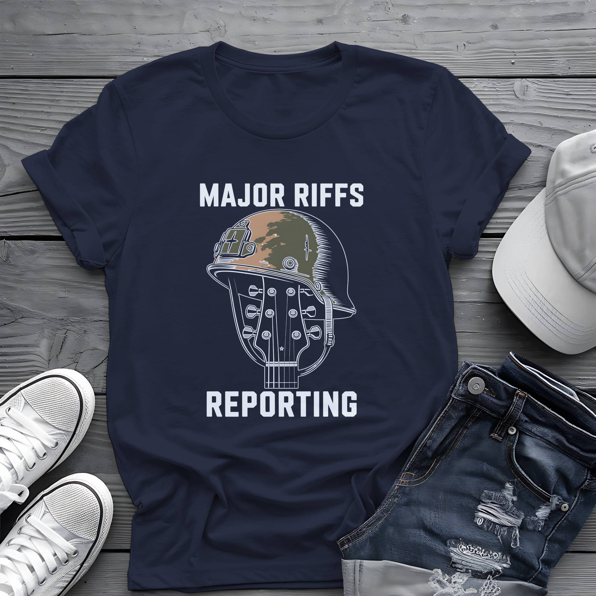 Major Riffs Reporting: Battle-Hardened Guitarist Graphic Tee 🎸🪖
