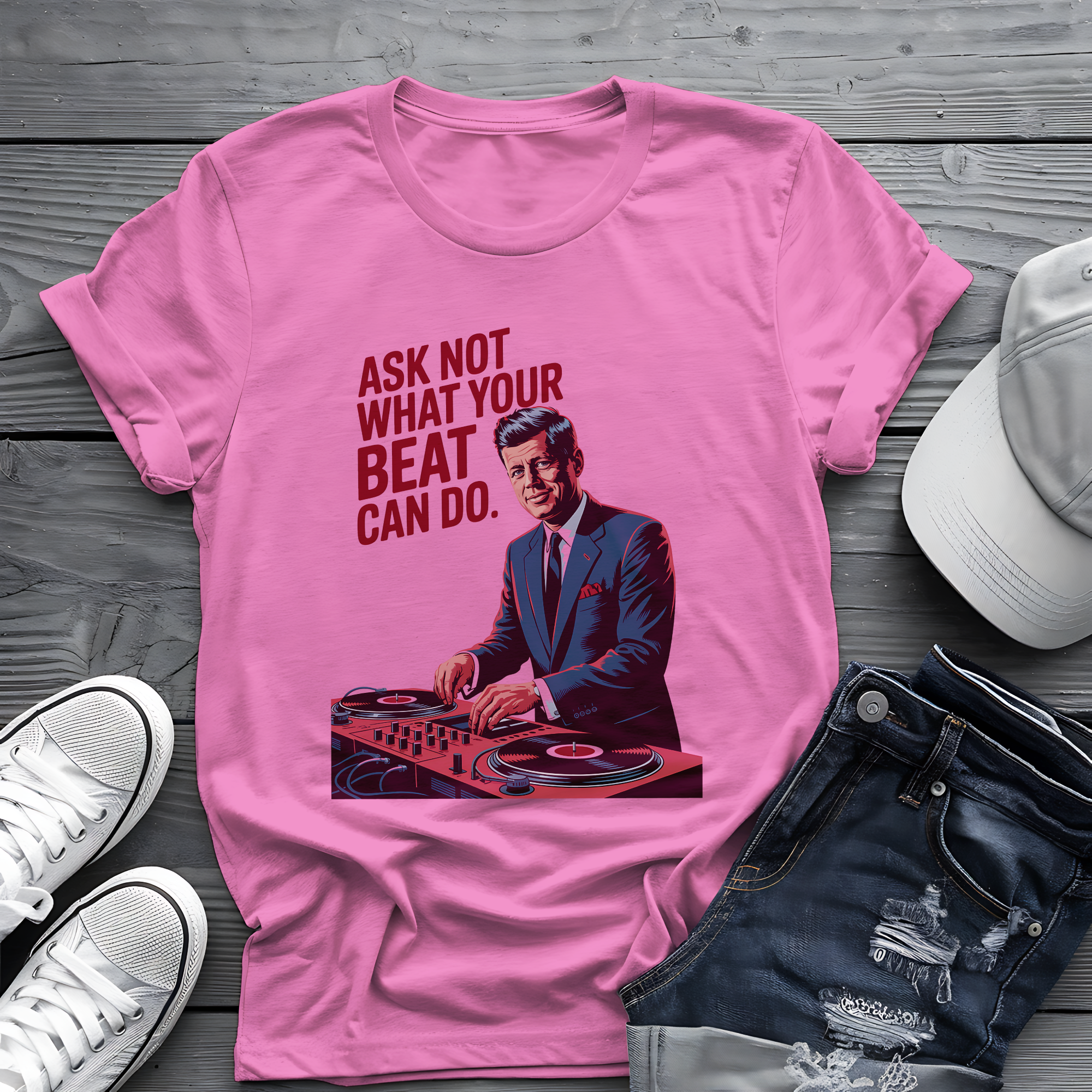 Kennedy Beats Tee 🎧 JFK DJ Music Shirt - Patriotic Humor Shirt