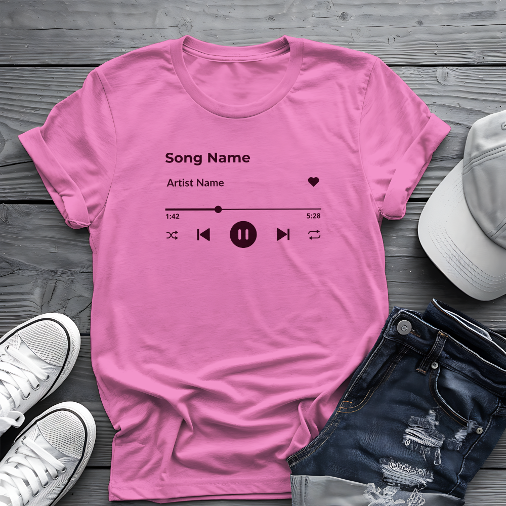 Personalized Song Playlist Tee 🎧 Clean UI Design - Custom Music Shirt