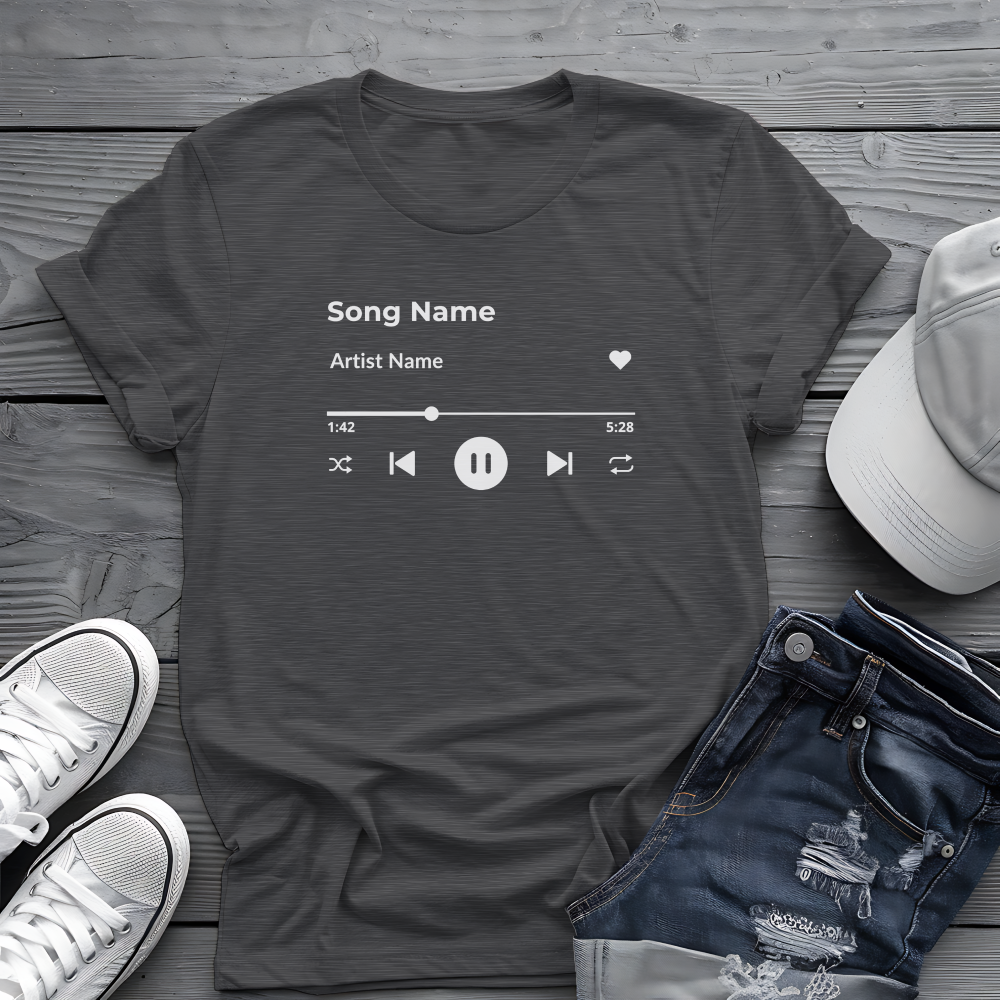 Personalized Song Playlist Tee 🎧 Clean UI Design - Custom Music Shirt
