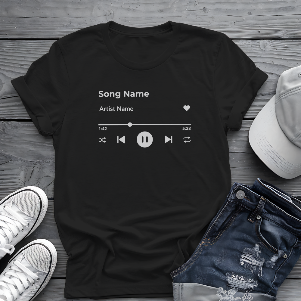 Personalized Song Playlist Tee 🎧 Clean UI Design - Custom Music Shirt