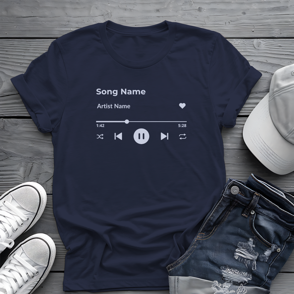 Personalized Song Playlist Tee 🎧 Clean UI Design - Custom Music Shirt