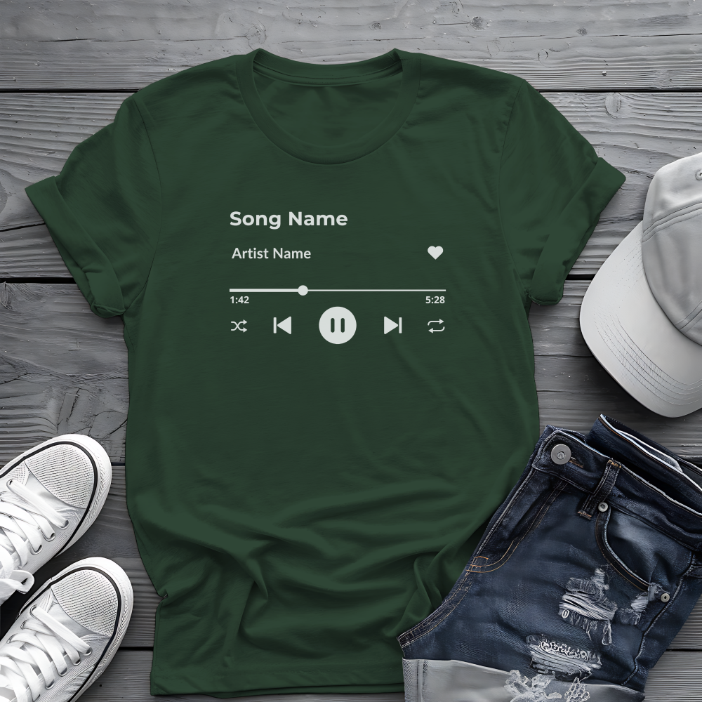 Personalized Song Playlist Tee 🎧 Clean UI Design - Custom Music Shirt
