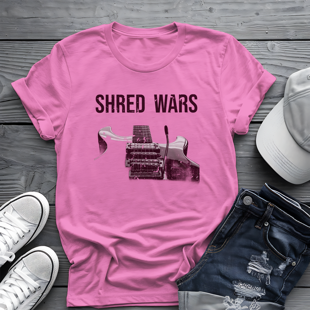 Shred Wars Tee 🎸 Guitar Battle Shirt - Retro Music Pop Culture Shirt